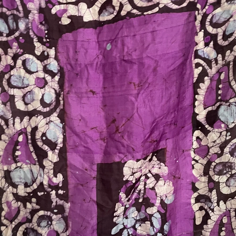 VTG HAND DYED BATIK SILK SCARF